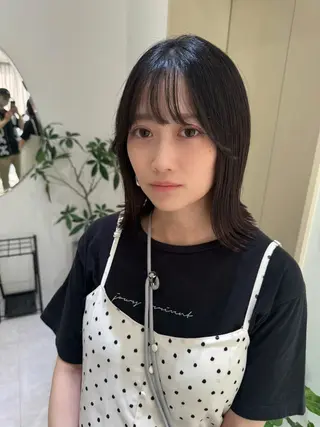 ミディアム 透明感カラー ボブ ミディアム 齊木勇人のヘアスタイル