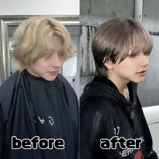 ショート カラー ハイトーン/ウルフ /エクステ/ましろのヘアスタイル