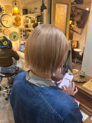 ショート カラー 清水千優/パーマ/透 明感カラー/メンズのヘアスタイル