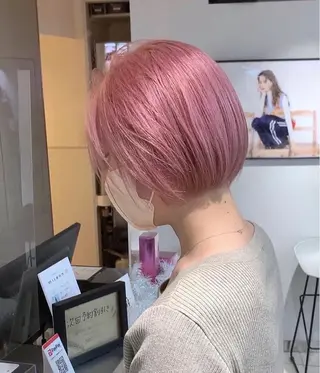 ショート カラー 顔まわり/ボブウルフ 🤍愛唯(めい)のヘアスタイル