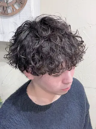 ショート パーマ メンズ メンズ特化/パーマ指 名No.1/百瀬太郎のヘアスタイル