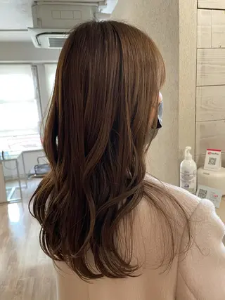 セミロング カラー 中村 玲のヘアスタイル