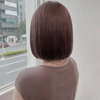 ミディアム カラー 𓏸レイヤー髪質改善 透けカラーカノン🫧のヘアスタイル