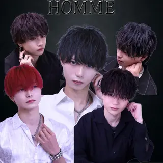 メンズ ラウンドマッシュ/ フェザーショート大阪のヘアスタイル