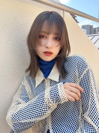 ミディアム カラー MARU レイヤー/パーマのヘアスタイル