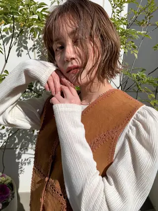 ショート カラー パーマ CEINE+ officialのヘアスタイル