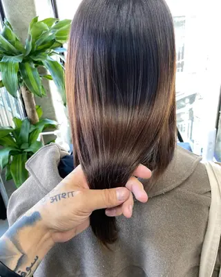 セミロング カラー パーマ OVER→三軒茶屋 /縮毛矯正・髪質改善のヘアスタイル