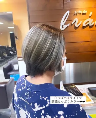 ショート カラー ヘアアレンジ HAIRSALONLOOP所属・川上 麻梨阿のヘアスタイル