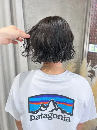 ショート パーマ ボブパーマコテ巻き風 パーマNo1深江秀平のヘアスタイル