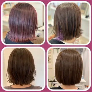 ミディアム カラー 横澤 愛里のヘアスタイル