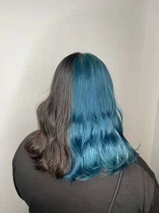 セミロング カラー kaho/推しカラー /ブリーチ/エクステのヘアスタイル