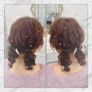 ミディアム ヘアアレンジ ヘアセット/着付け 𓇼 松本 夏美𓇼のヘアスタイル