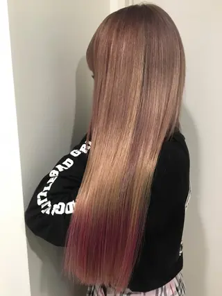 ロング カラー 🌈評価No.1🌈 艶髪カラー❌エクステのヘアスタイル