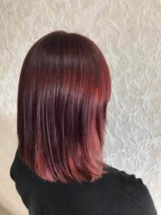 ミディアム カラー ブリーチ/髪質改善/ レイヤー/YUTO‎のヘアスタイル