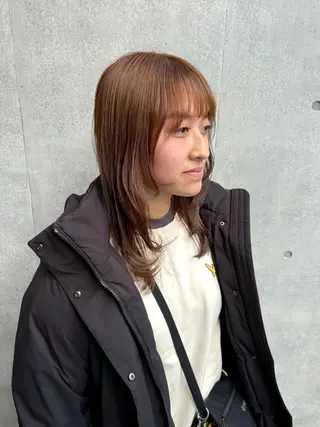 セミロング カラー 一目惚れ艶ハイトーン バンド/しほ🪄のヘアスタイル