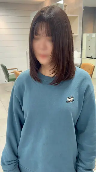 ミディアム カラー パーマ インナー×縮毛矯正 ピンクカラー澤井里菜のヘアスタイル