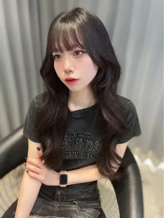 ロング カラー メンズセンターパート 🇰🇷wakanaのヘアスタイル