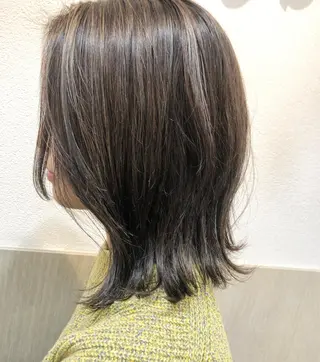 ミディアム カラー MOLLA 浅香山店所属・谷口ゆめ/縮毛矯正/ 大人女子/眉ワックスのヘアスタイル
