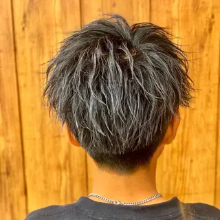 ミディアム カラー パーマ メンズ シースルーマッシュ/ メンズ/KYOHEIのヘアスタイル