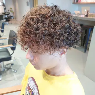 ショート パーマ メンズ iss所属・メンズ/パーマ特化 /波巻き/林洋平のヘアスタイル