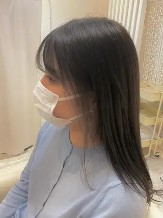 ミディアム カラー ブリーチなしWカラー /酸性ストレート河本のヘアスタイル