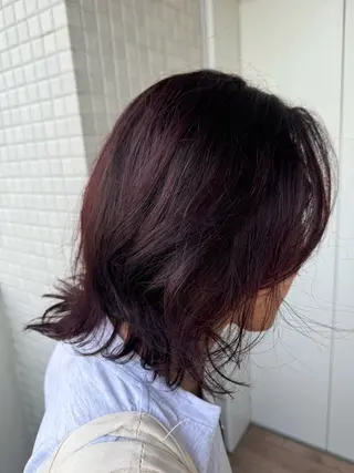 ミディアム カラー 縮毛矯正/艶髪カラー ヘアアレンジ/ひふみのヘアスタイル