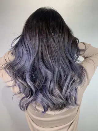 セミロング カラー _WHITE 高槻のヘアスタイル