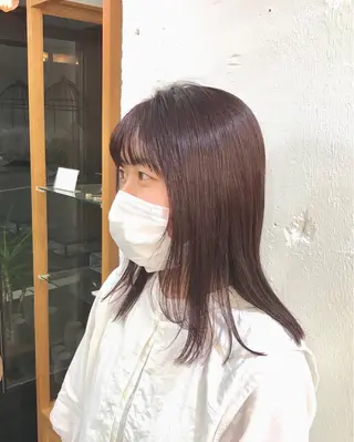 セミロング カラー 木村陸弥 似合わせ 透明感カラー🌿のヘアスタイル