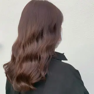 セミロング カラー ブリーチなし Wカラー🩷星野翔太のヘアスタイル