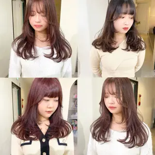 ロング カラー mizuki/ピンク ベージュ.レイヤーのヘアスタイル