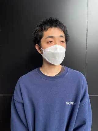 メンズ スパイキーパーマ 柏NO1 藤本葉のヘアスタイル