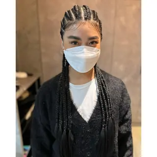 セミロング カラー パーマ ヘアアレンジ メンズ キッズ BRAIDS💎愛子 大人ハイライト💎のヘアスタイル