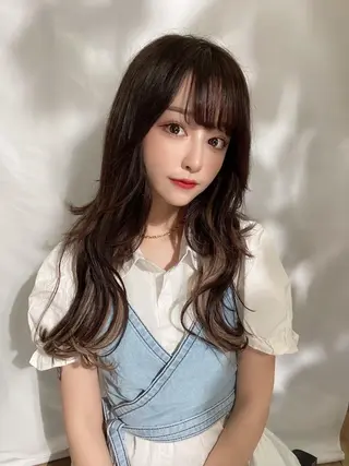 ミディアム カラー パーマ 新宿✨顔周りカット 韓国ヘア/坂本亜裟海のヘアスタイル