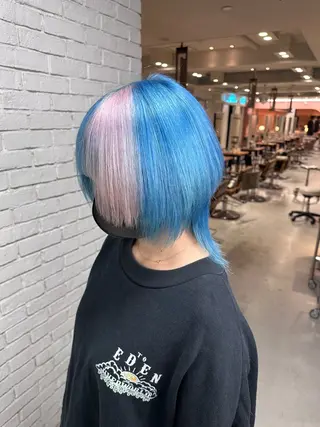 ミディアム カラー レイヤーブリーチ特化 ホワイト専門/岸のヘアスタイル