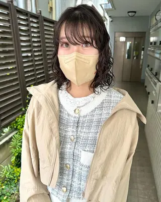 ショート カラー パーマ 銀座No.1髪質改善 縮毛矯正/本木のヘアスタイル