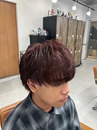 カラー メンズ カズキ🌼曲がる縮毛 /くせ毛パーマのヘアスタイル