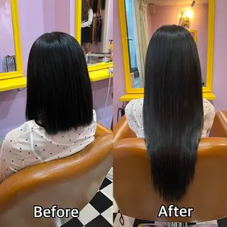 ロング シール+ちび編み込み エクステ梅田🐨のヘアスタイル