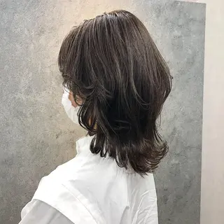 ミディアム 所渉/韓国レイヤー /ウルフカットのヘアスタイル