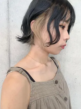 ロング カラー 透明感/オリーブ/ グレージュ/YUKAのヘアスタイル