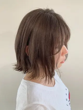 ミディアム カラー パーマ ヘアアレンジ 加藤 綾華のヘアスタイル