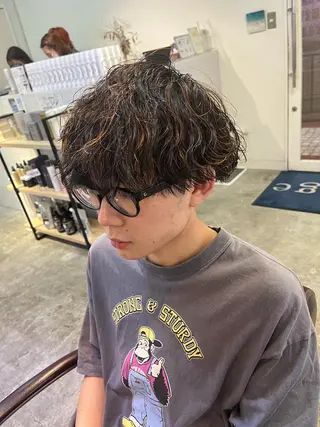 ショート パーマ メンズ 🥇メンズパーマ /縮毛矯正/木村神心のヘアスタイル