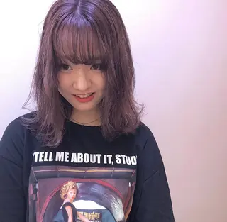 セミロング カラー ヘアアレンジ 似合わせカットカラー ♡佐藤捺美のヘアスタイル