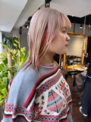 ミディアム カラー nendo_hair所属・ハイトーン/ボブ 🎀sonokaのヘアスタイル