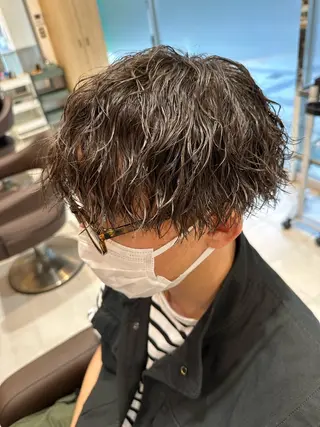 ミディアム パーマ メンズ 💈メンズ特化 美容師サキ💈のヘアスタイル