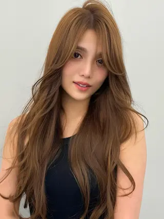 ロング カラー 顔まわりの神様✨ 透明感カラー藤嶋秀幸のヘアスタイル