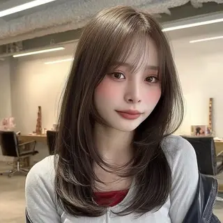 ミディアム hina/艶カラー/ 縮毛矯正/梅田のヘアスタイル