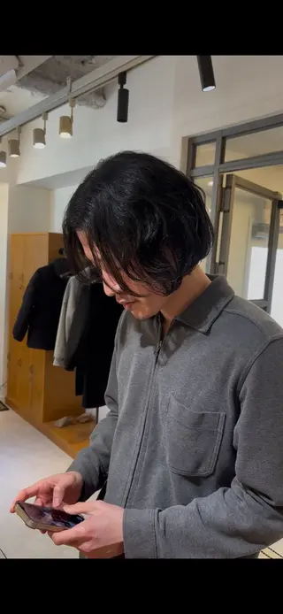 ミディアム メンズ 河辺 璃久のヘアスタイル