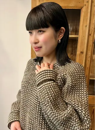 セミロング マスダ キョウカのヘアスタイル