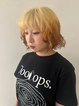 ミディアム カラー ケアパーマ/ケアブリ ーチdaisukeのヘアスタイル