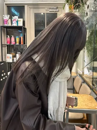 セミロング カラー じゅわっと暖色カラー 🍊Moemiのヘアスタイル